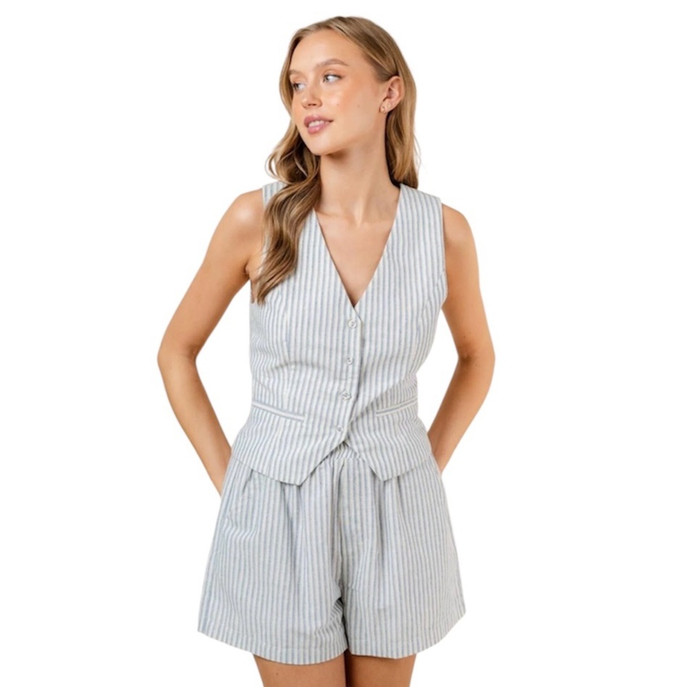 Mila Cotton Stripe Vest - Picture 2 of 7
